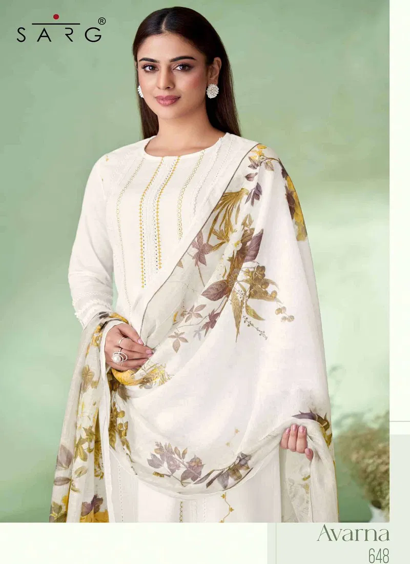 Avarna By Sahiba Linen Dyed With Heavy Embroidery Dress Material Wholesale Price In Surat